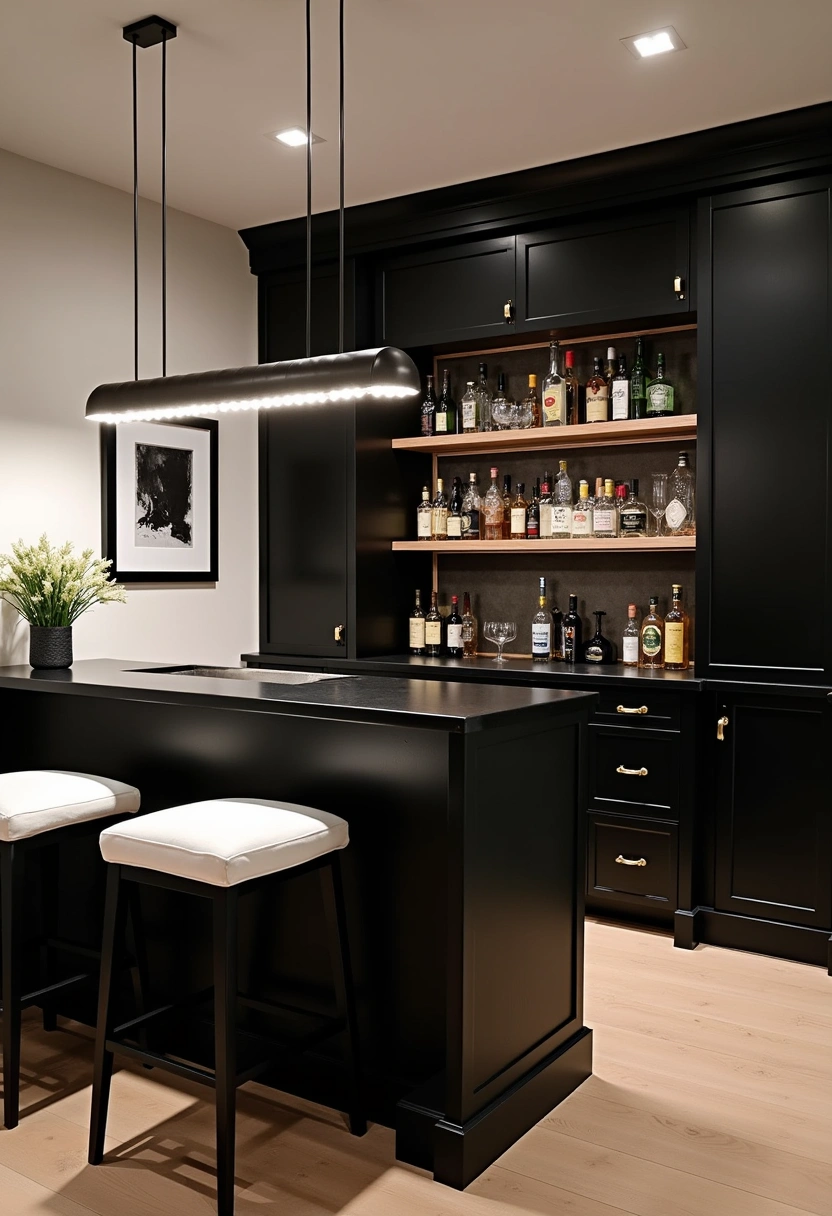 black and white basement ideas 9