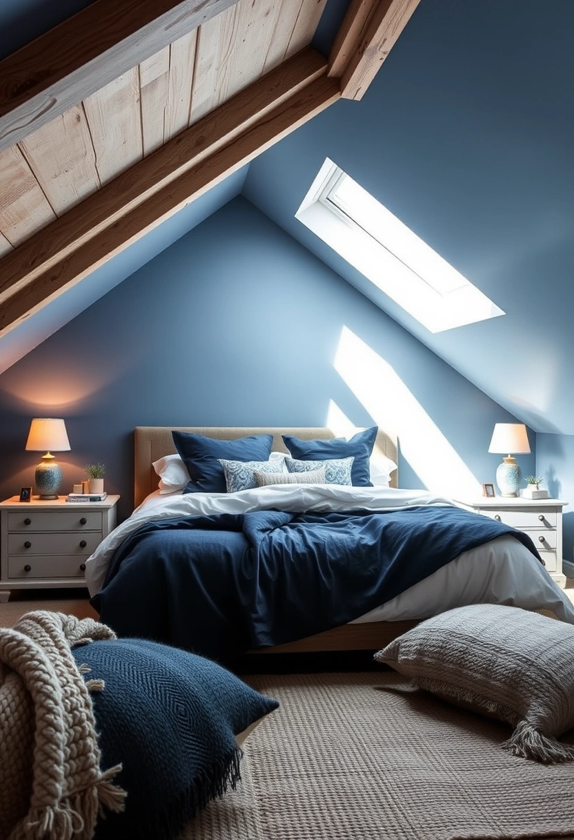 blue attic bedroom 1