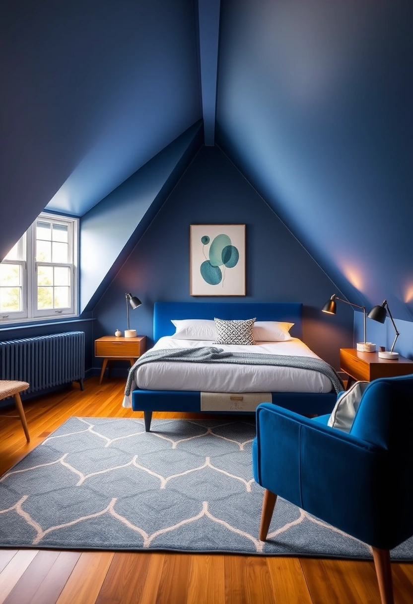 blue attic bedroom 11