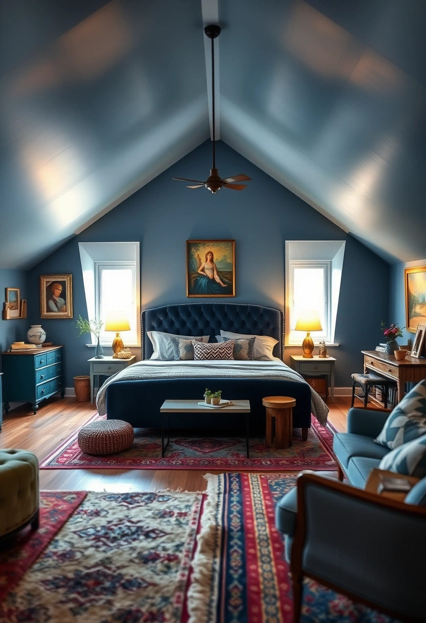 blue attic bedroom 14