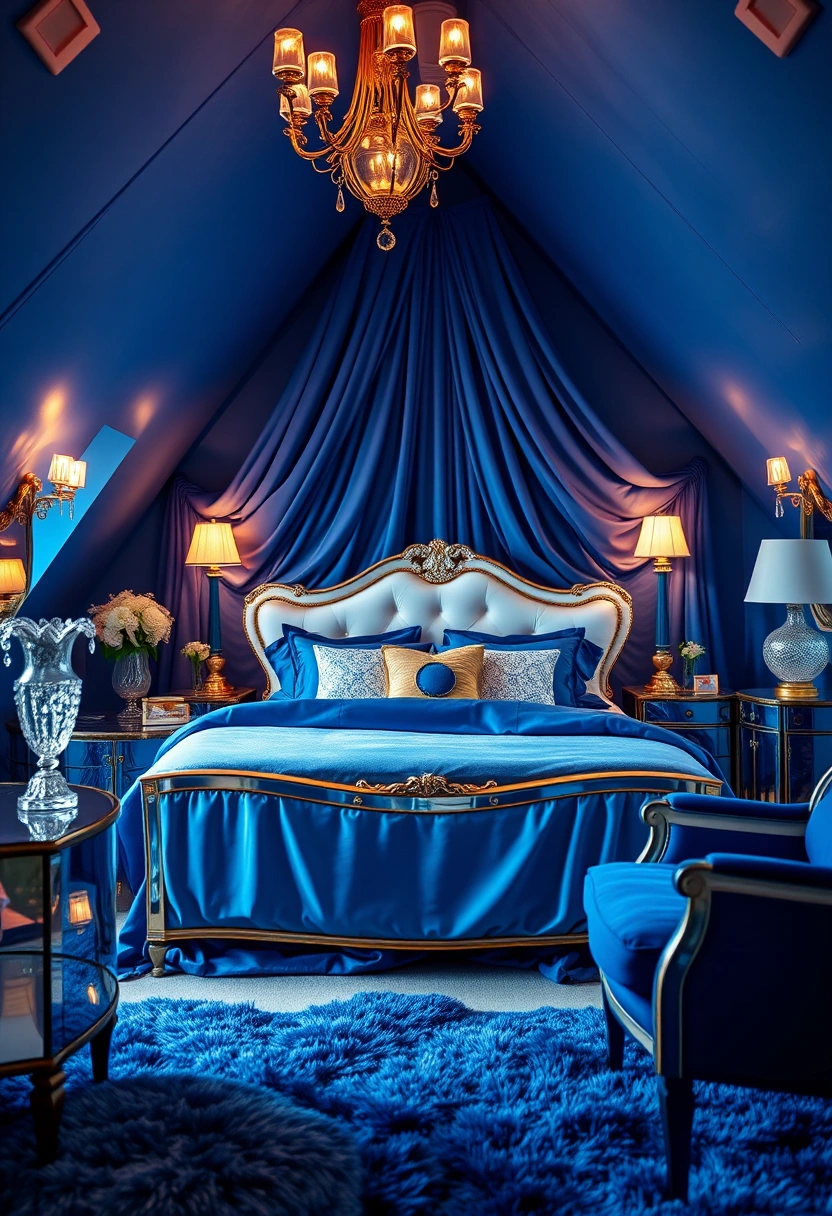 blue attic bedroom 17