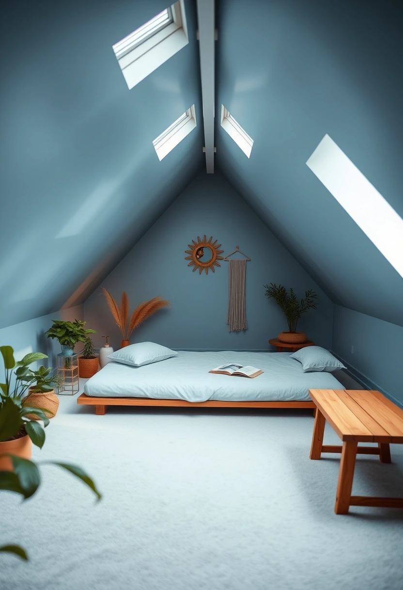 blue attic bedroom 20