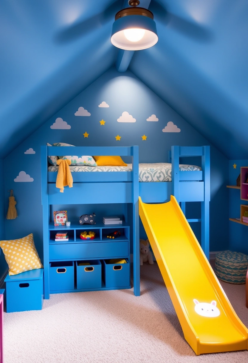 blue attic bedroom 9