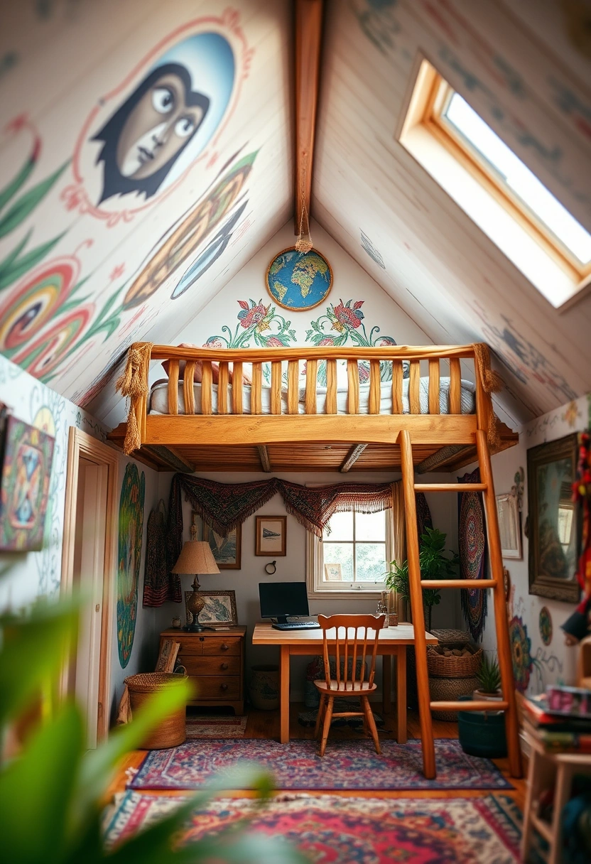 boho attic bedroom 10