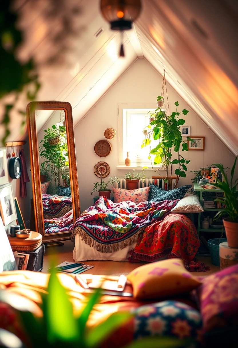 boho attic bedroom 14