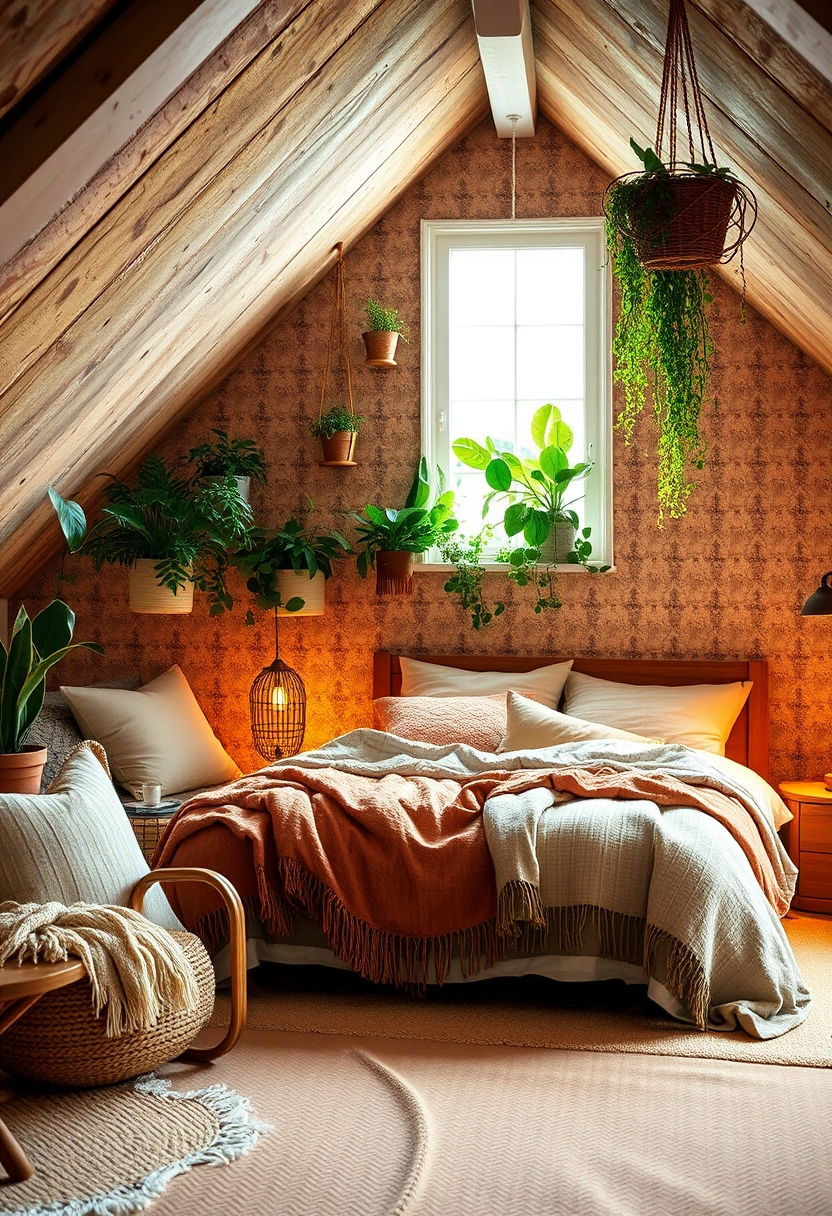 boho attic bedroom 18