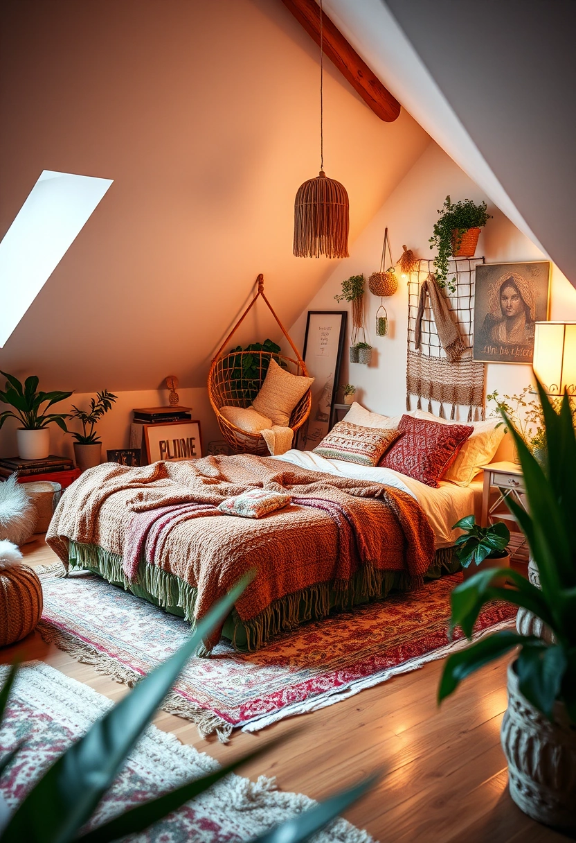 boho attic bedroom 20