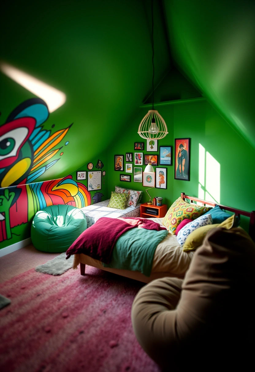 green attic bedroom 13