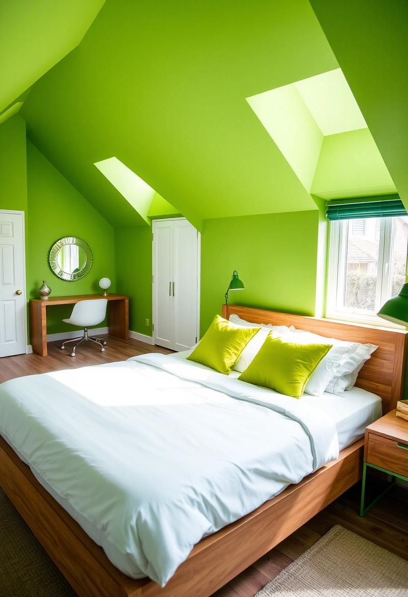 green attic bedroom 16