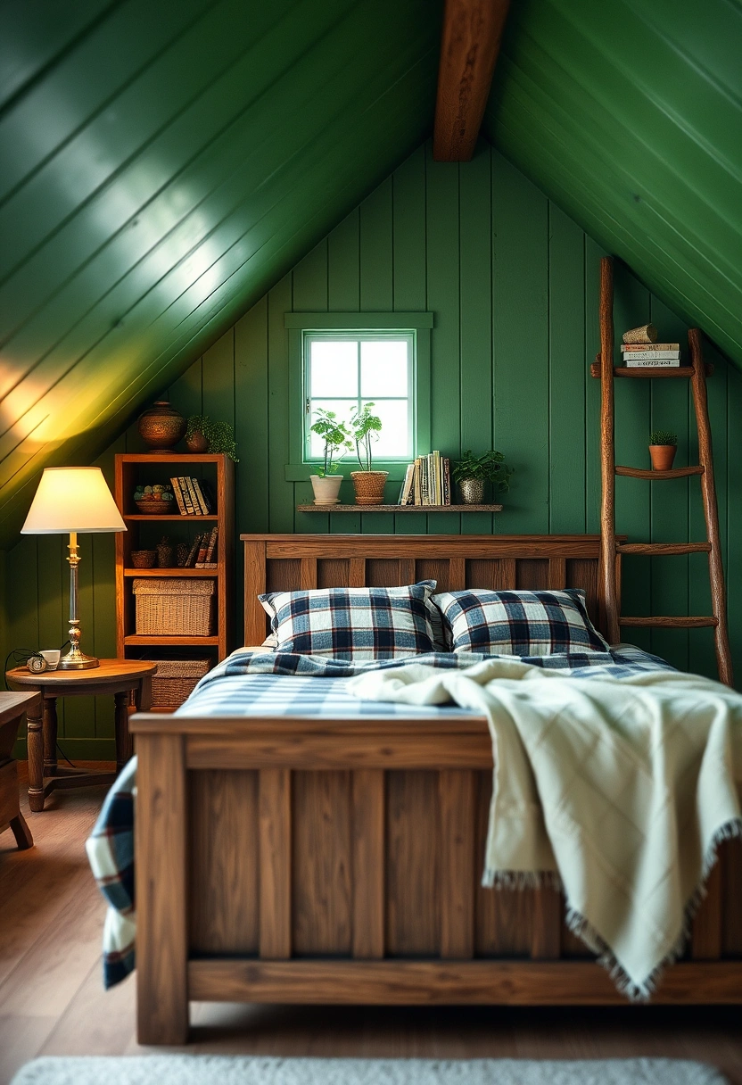 green attic bedroom 17