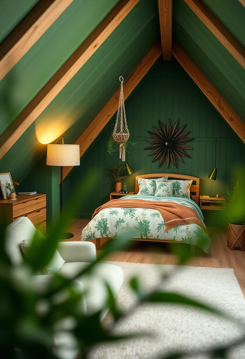 green attic bedroom 18