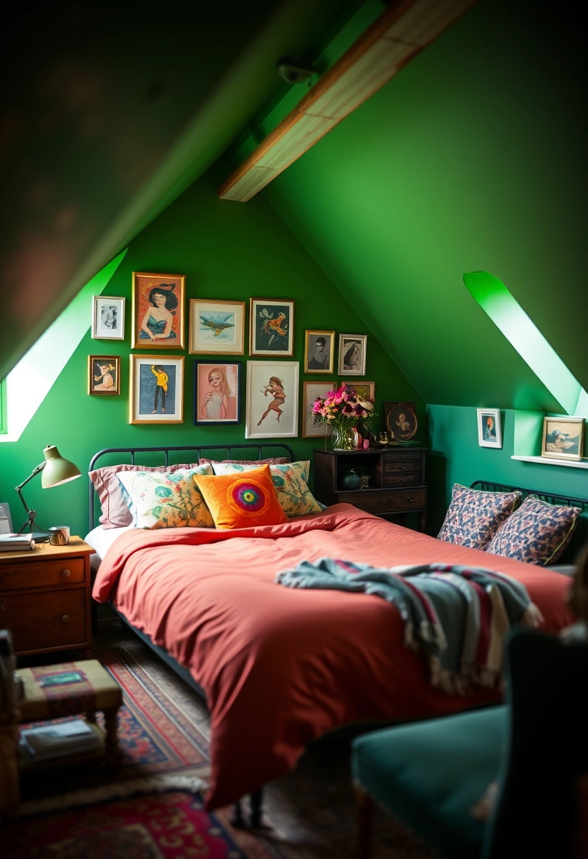 green attic bedroom 19