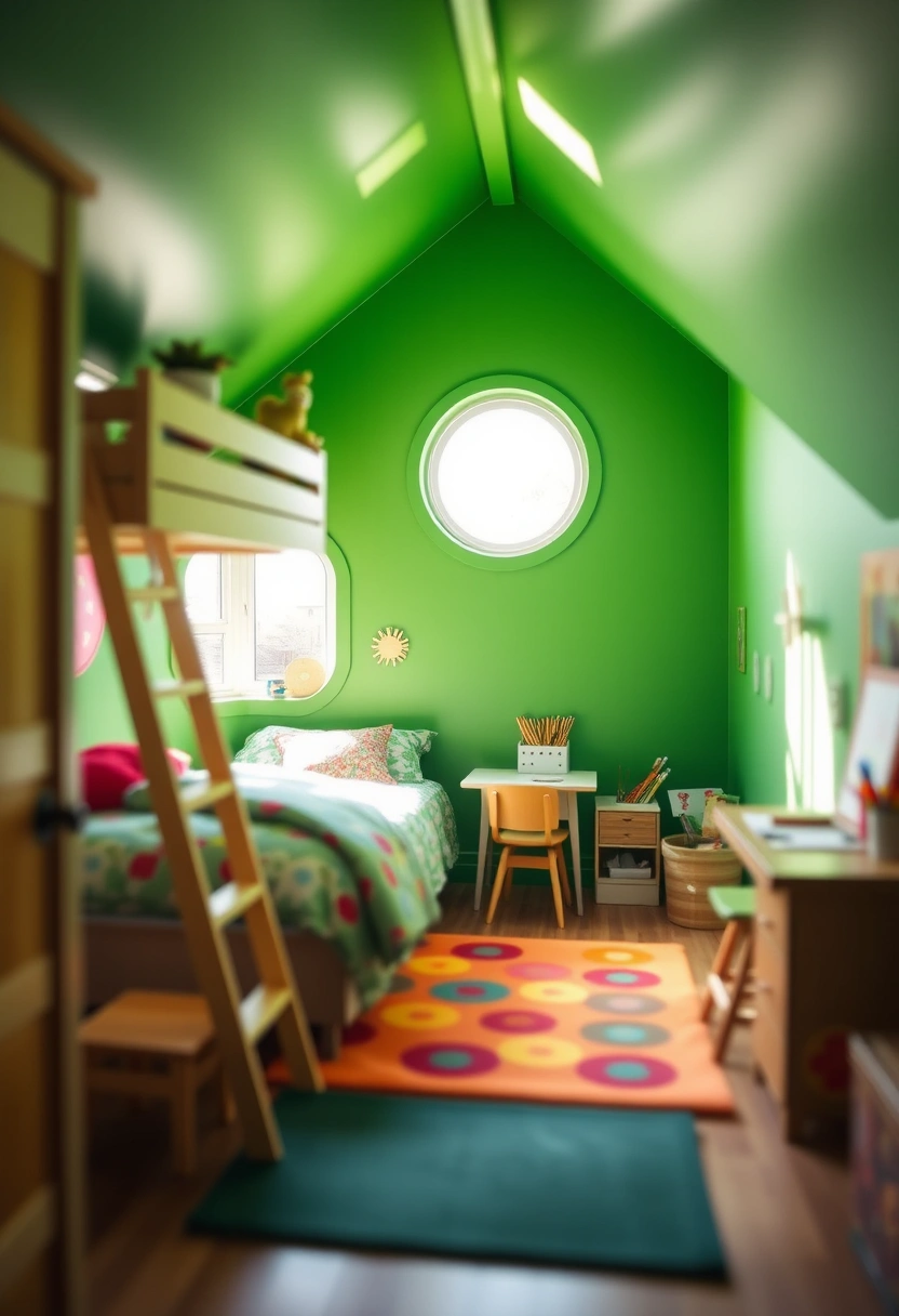 green attic bedroom 7