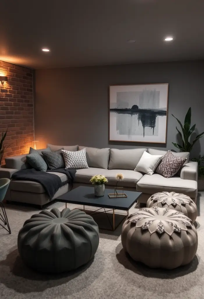 grey basement ideas 1