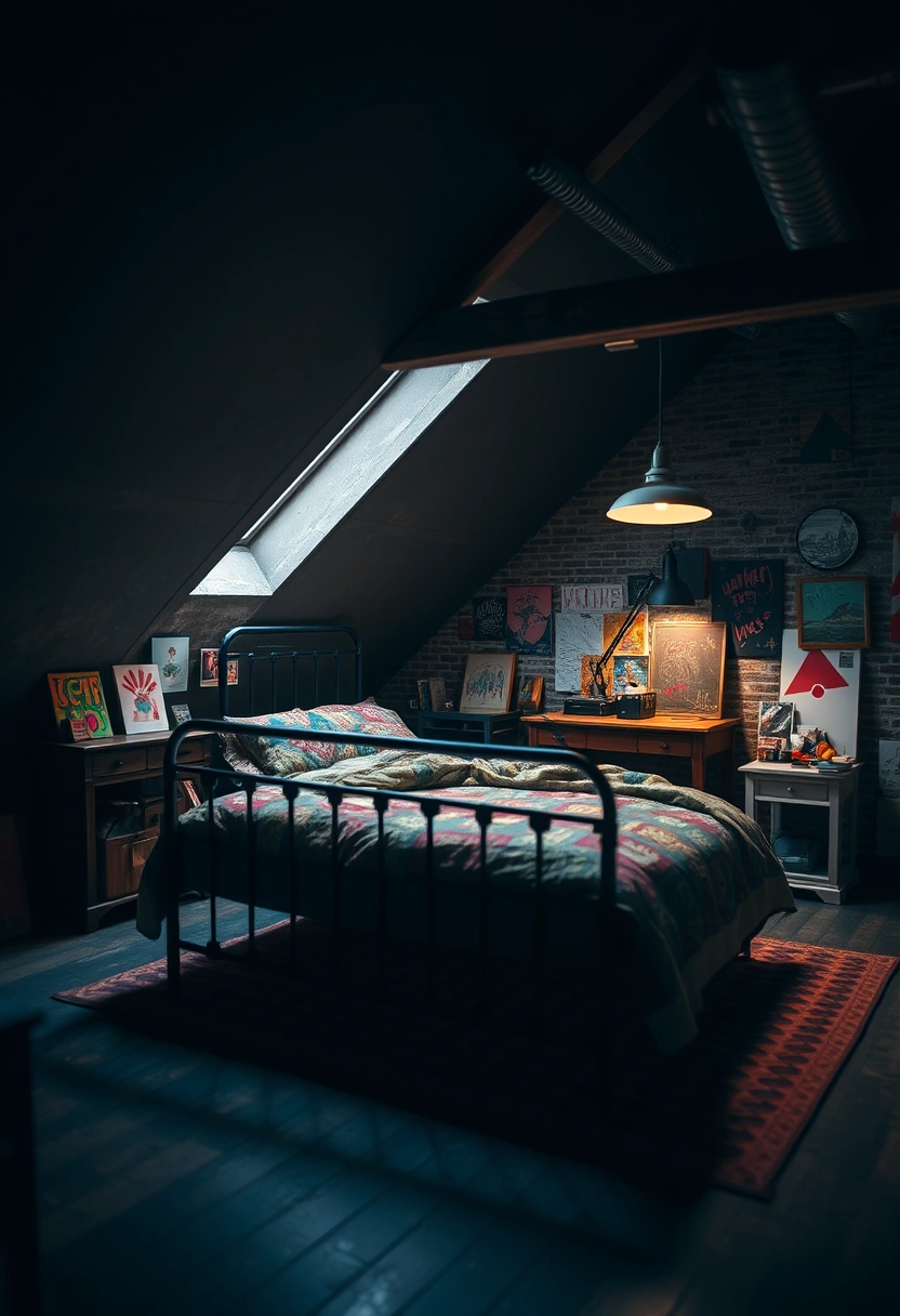 moody attic bedroom 18