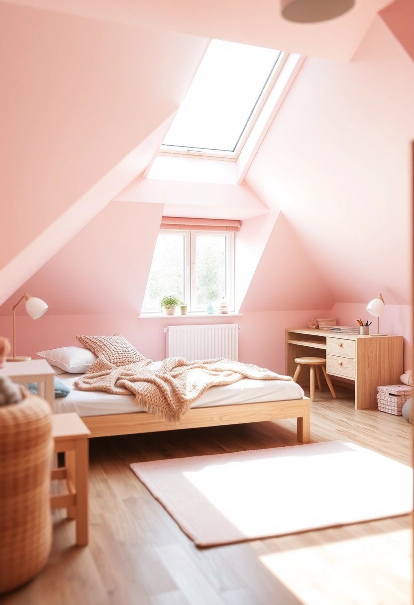 pink attic bedroom 10