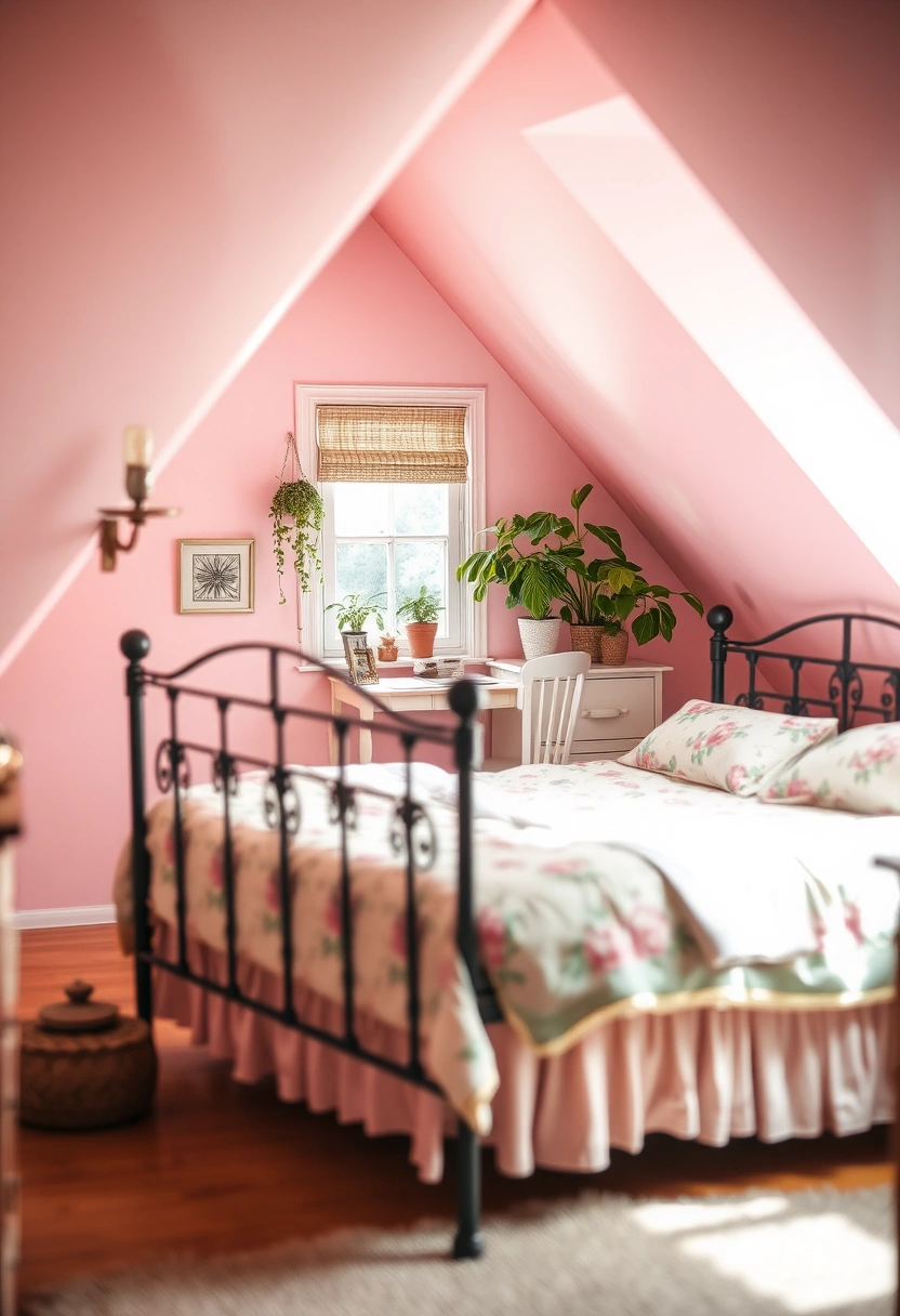 pink attic bedroom 12