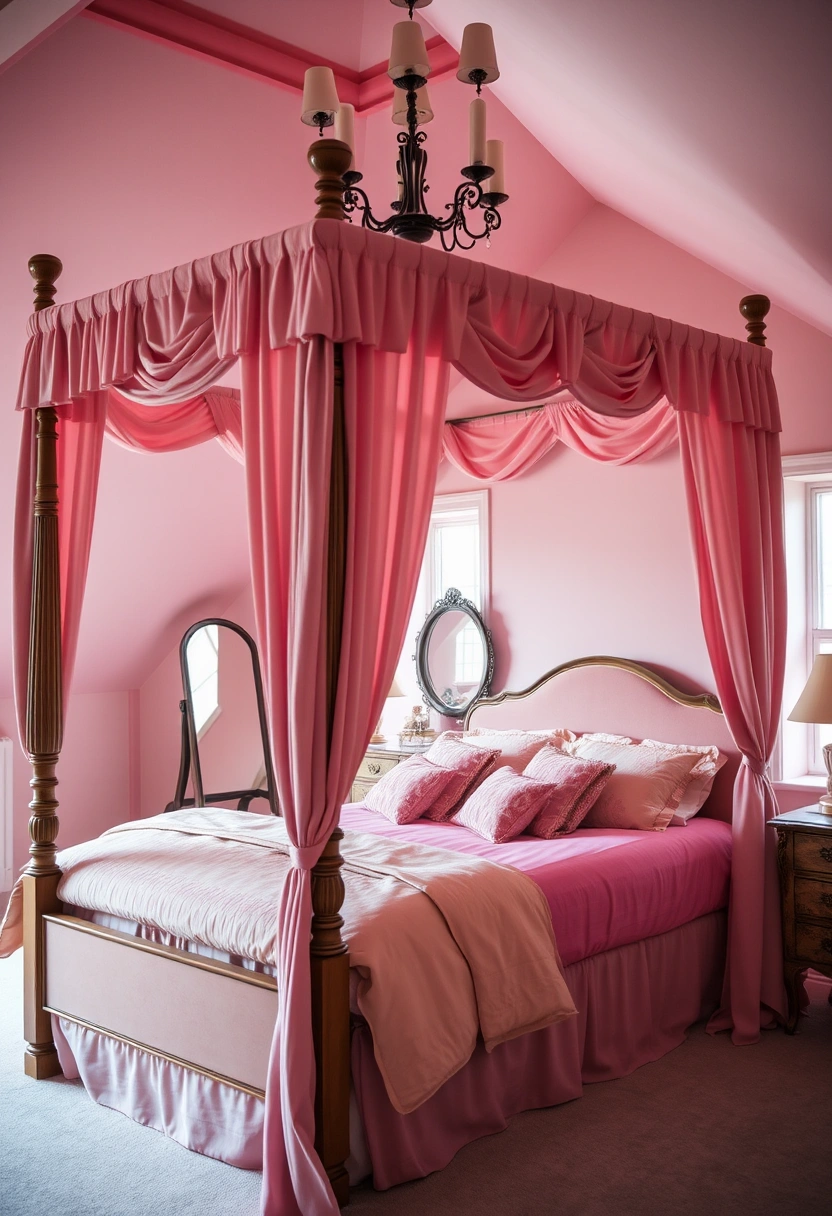 pink attic bedroom 14