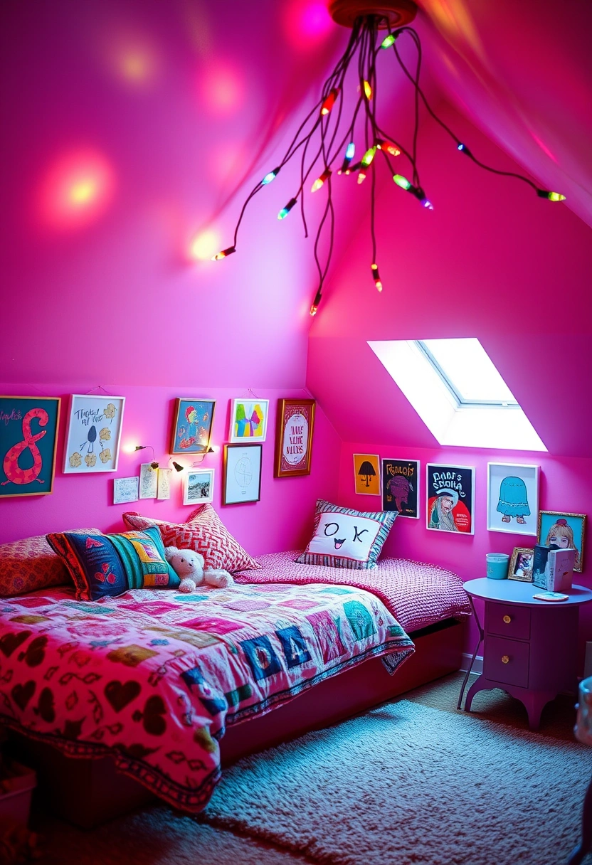 pink attic bedroom 16