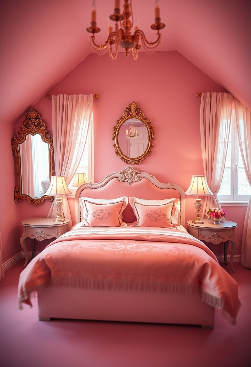 pink attic bedroom 17