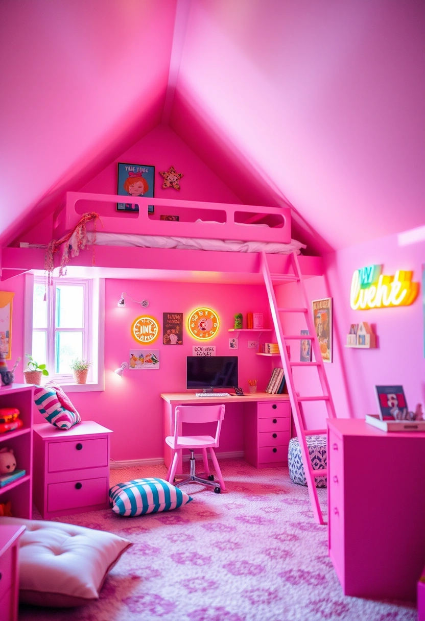 pink attic bedroom 20