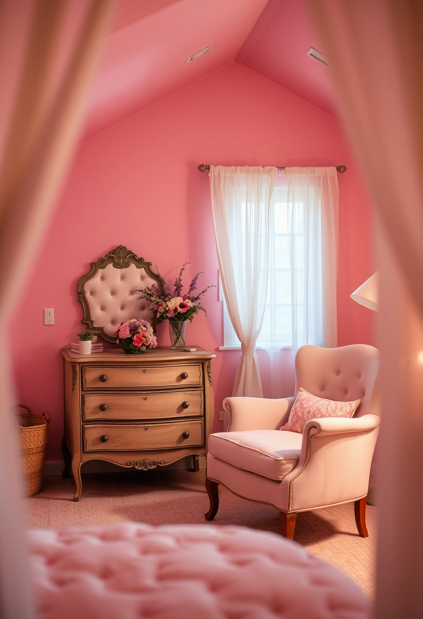 pink attic bedroom 8