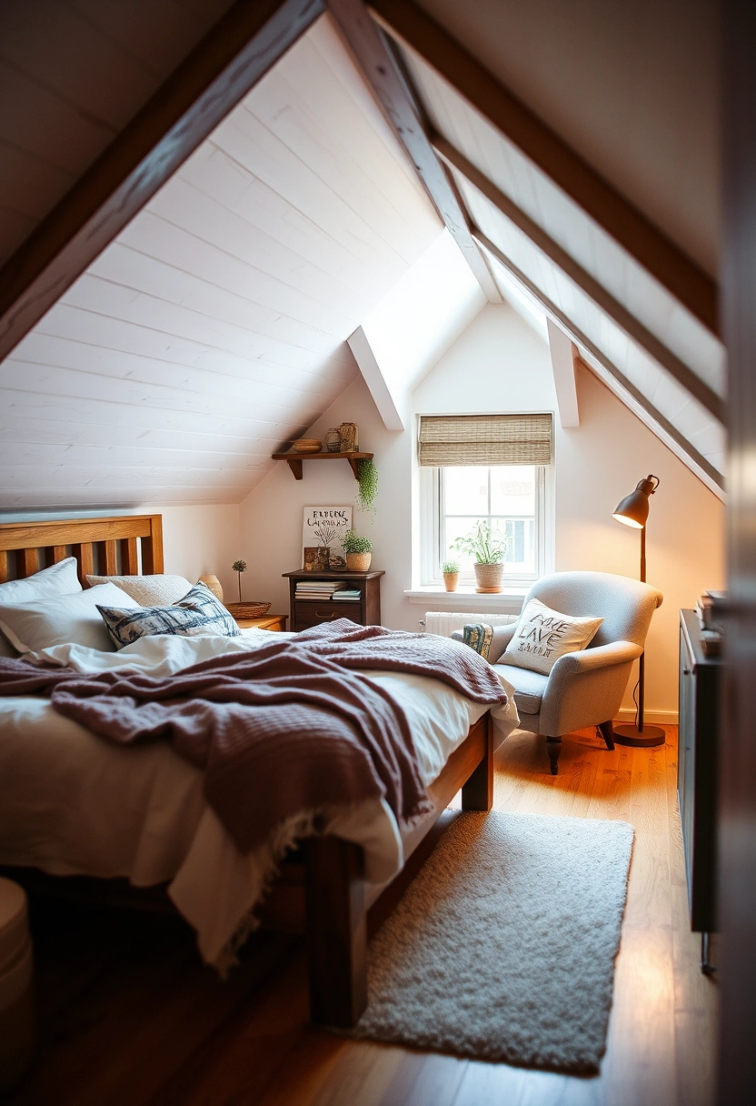 small attic bedroom ideas slanted walls low ceilings 1