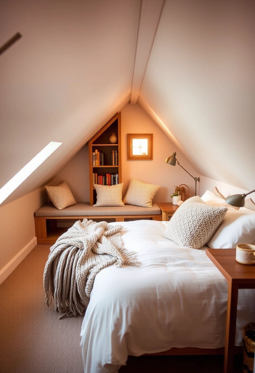 small attic bedroom ideas slanted walls low ceilings 11