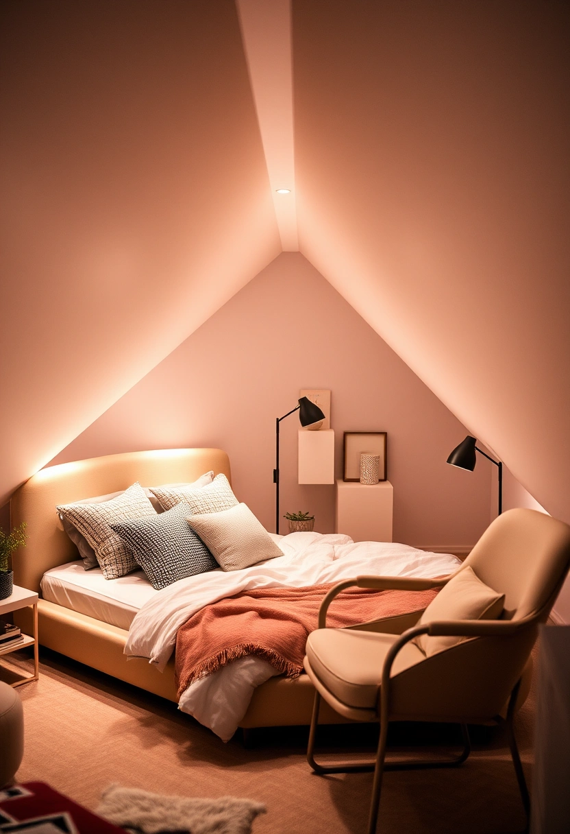 small attic bedroom ideas slanted walls low ceilings 18