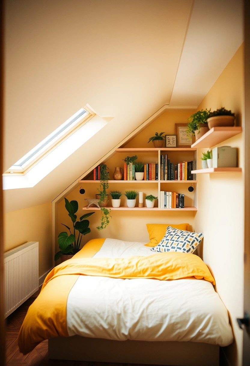 small attic bedroom ideas slanted walls low ceilings 19