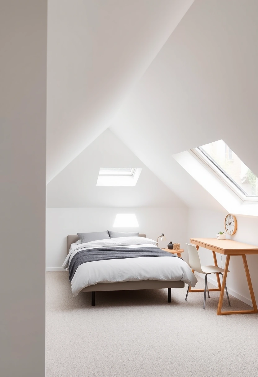 small attic bedroom ideas slanted walls low ceilings 2