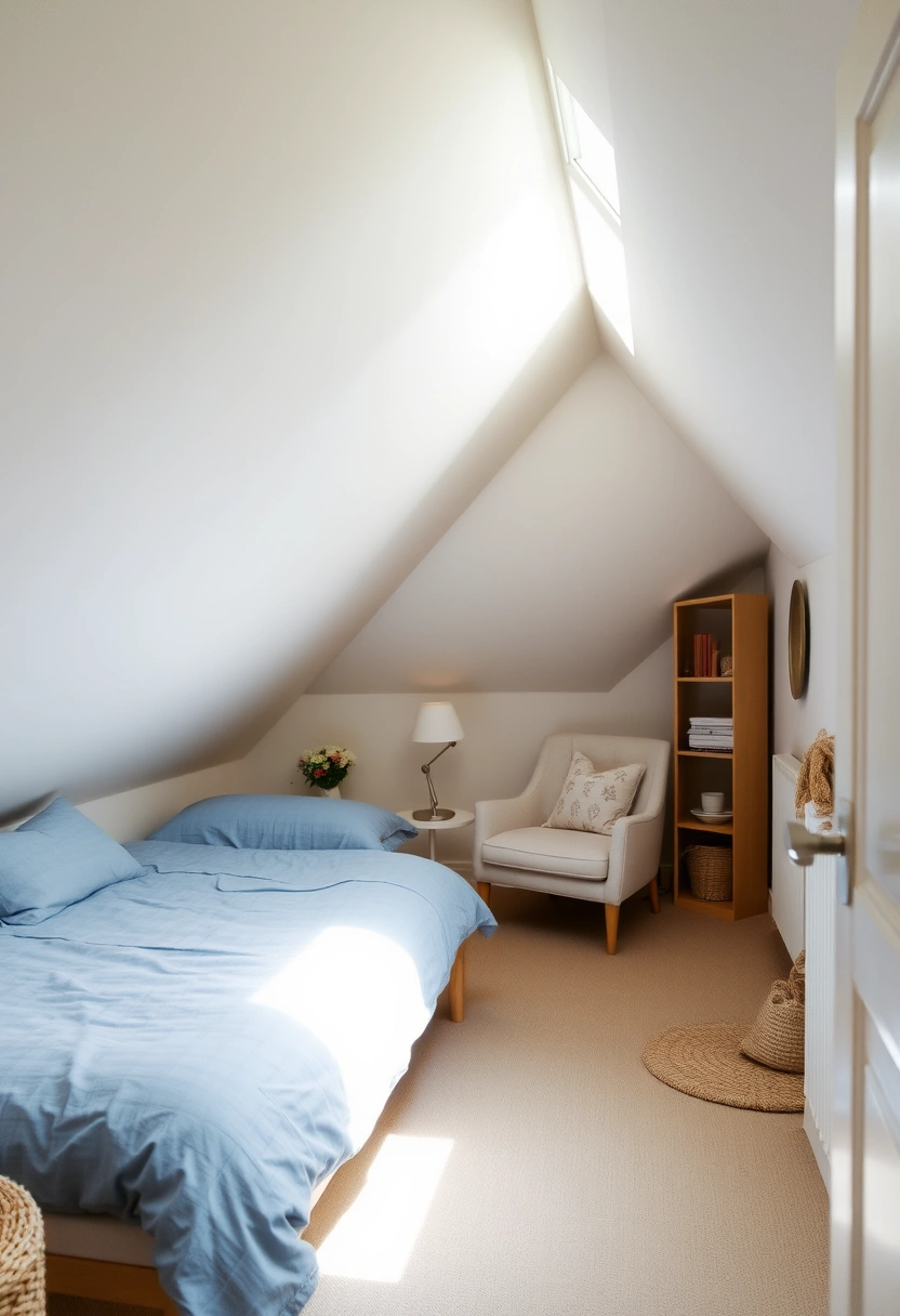 small attic bedroom ideas slanted walls low ceilings 7