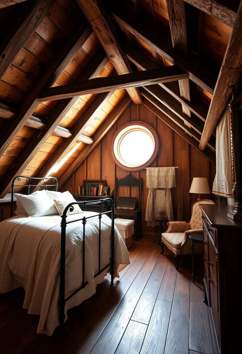 vintage attic bedroom 1